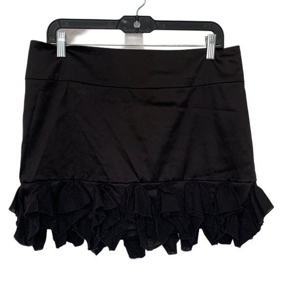 Y2K Express Design Studio Black Ruffle Hem Mini Skirt - Picture 1 of 8